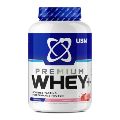 USN Premium Whey+ Protein Strawberry 2kg ,Whey Protein Powder, Scientifically-formulated, High Protein Pre-Post-Workout Powder Supplement