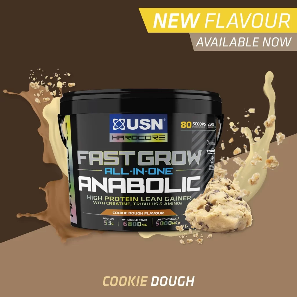 USN SA Fast Grow Anabol GH Cookie Dough All-in-one Protein Powder Shake (4kg)