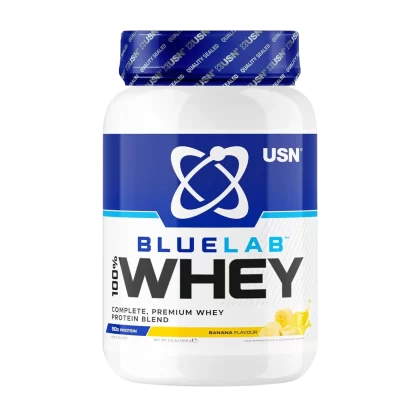 USN UK Blue Lab Whey Banana 908g, Premium Whey Protein Powder, Scientifically-formulated, High Protein Post-Workout Powder Supplement with Added BCAAs