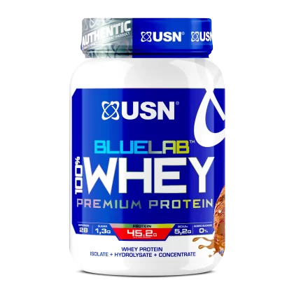 USN UK Blue Lab Whey Chocolate 908g, Premium Whey Protein Powder, Scientifically-formulated, High Protein Post-Workout Powder Supplement with Added BCAAs