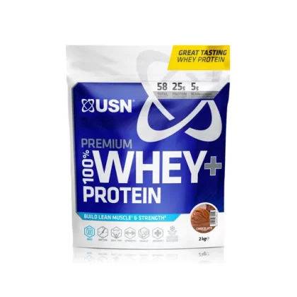 USN 100% Premium Whey + Protein 2kg Bag Chocolate, Premium Whey Protein Powder, Scientifically-formulated, High Protein Post-Workout Powder Supplement with Added BCAAs